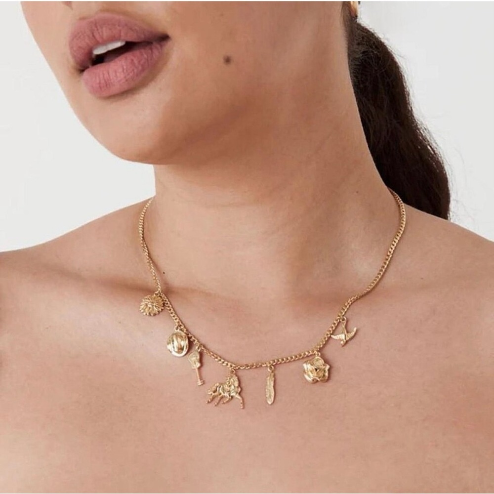 Spell & the Gypsy Meadowland Charm Necklace Gold Vermeil